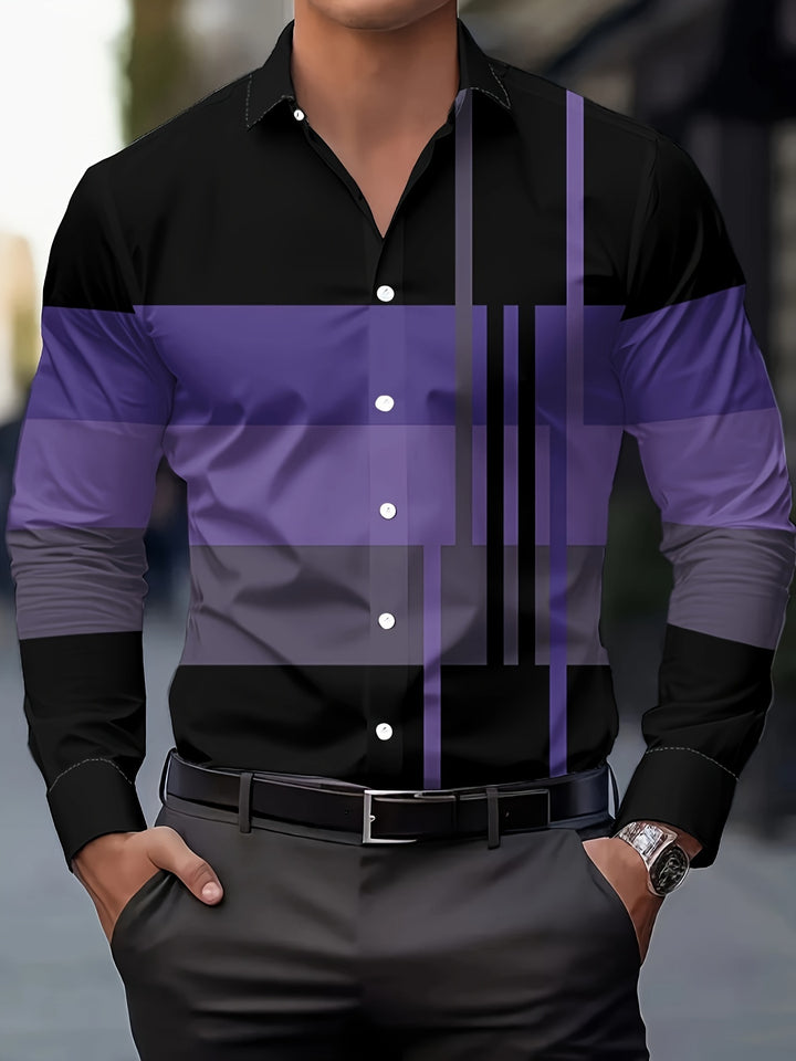 Nathan | Refined Colorblock Button-Up Shirt