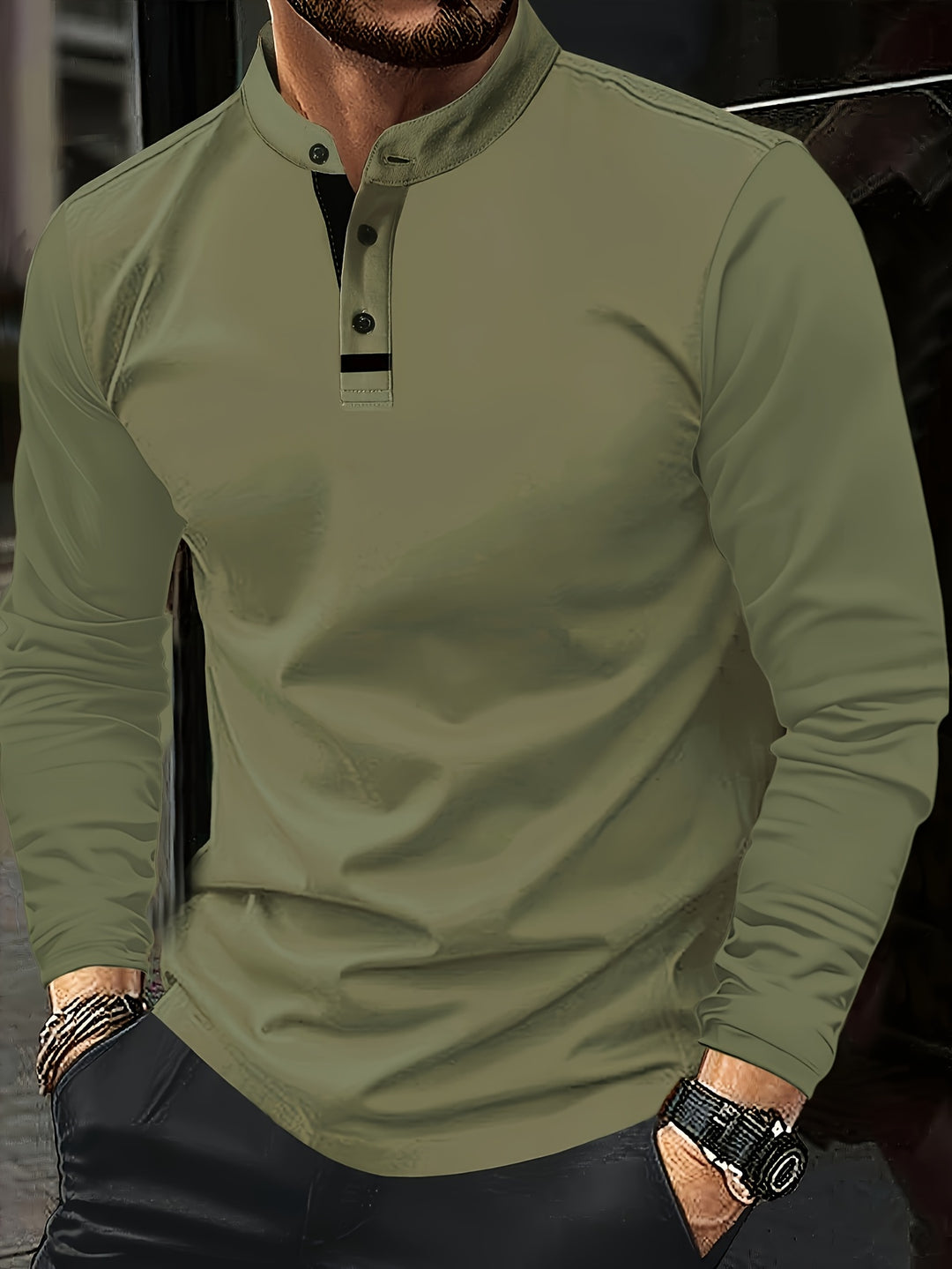 Gareth | Refined Long-Sleeve Henley Shirt
