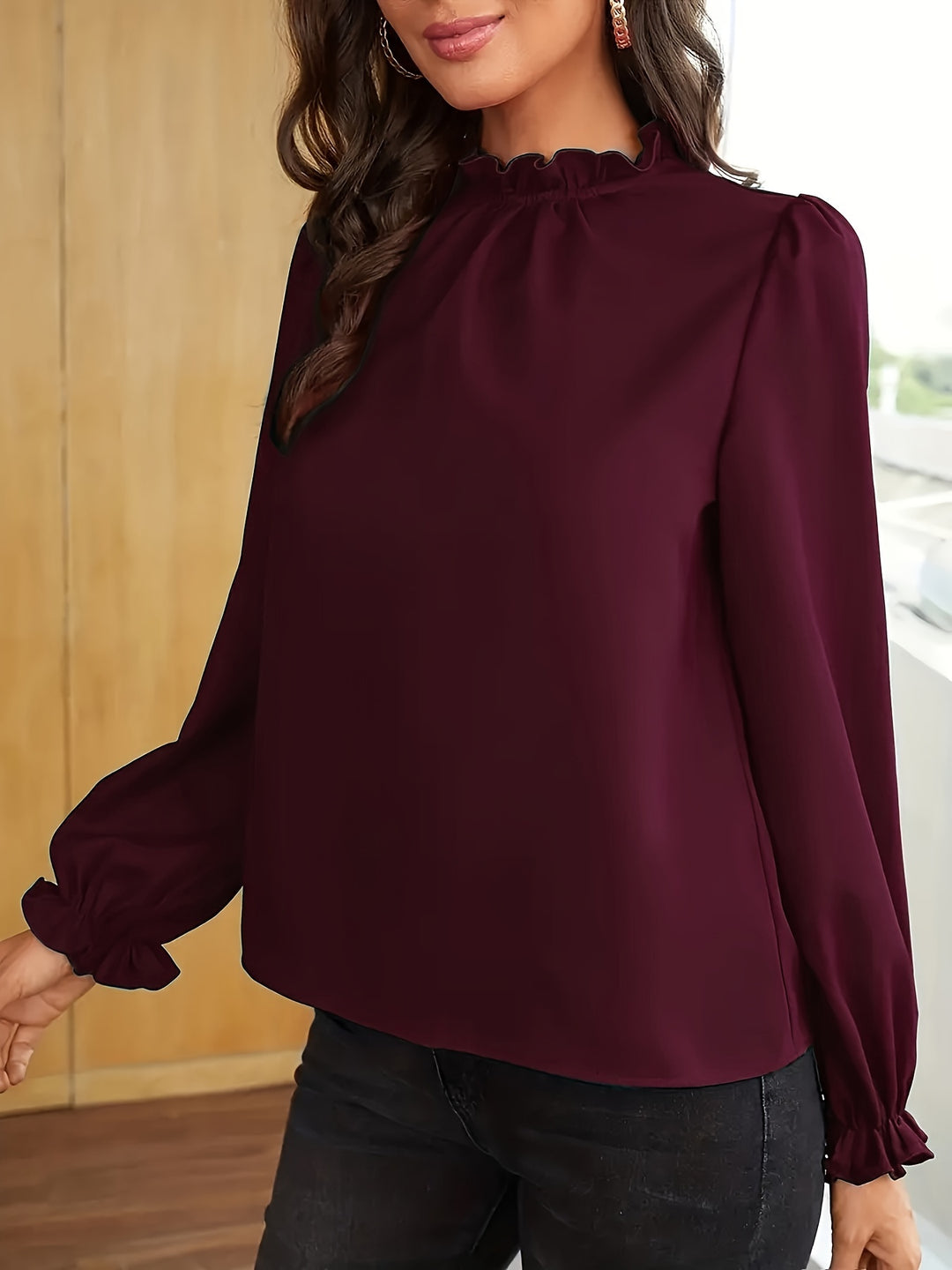 Penelope | Ruffled Collar Puff-Sleeve Blouse