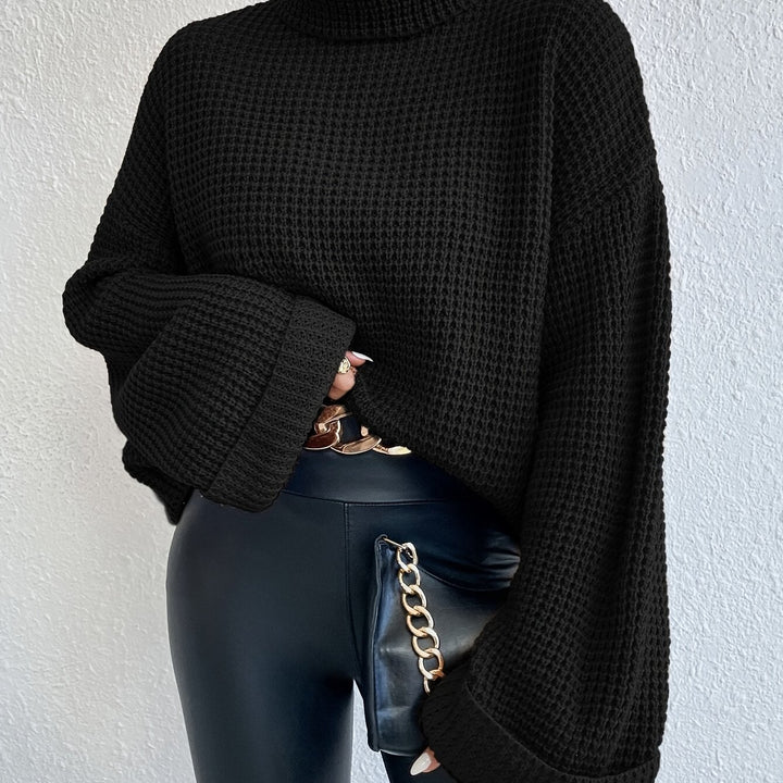 Cynthia | Cozy High-Neck Waffle-Knit Sweater