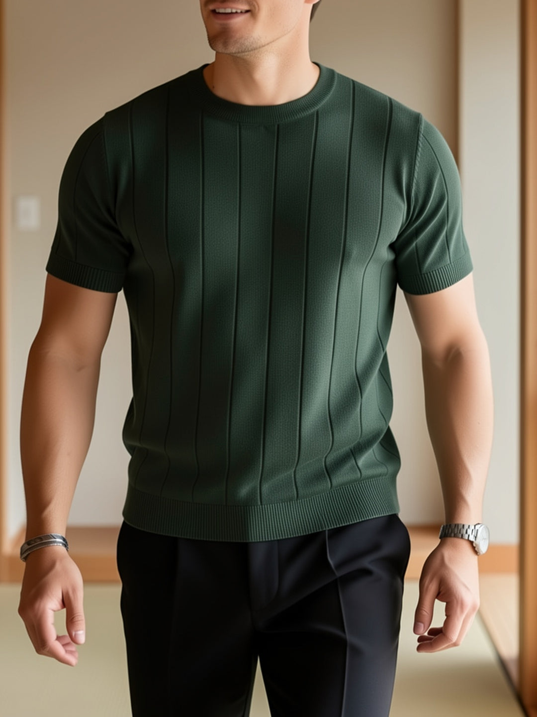 Landon | Ribbed Short-Sleeve Top