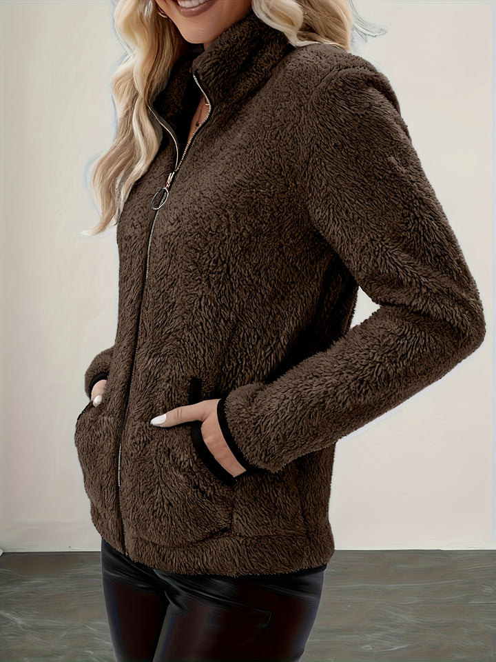 Greta | Cozy Contrast Zip Jacket