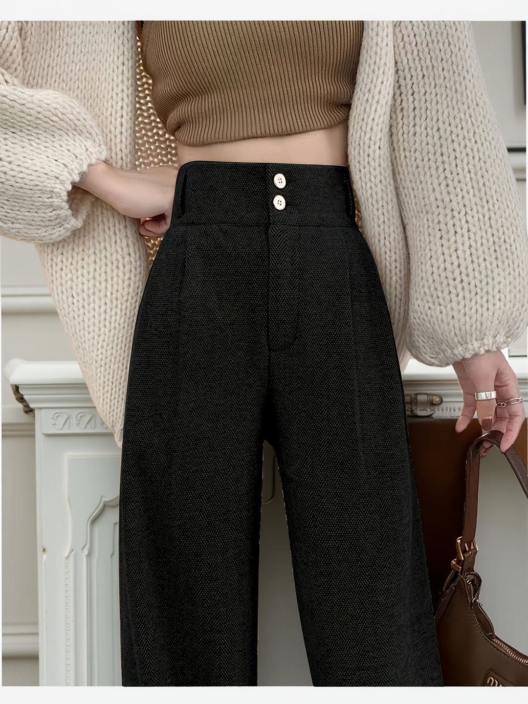 Penelope | High-Waisted Wide-Leg Trousers