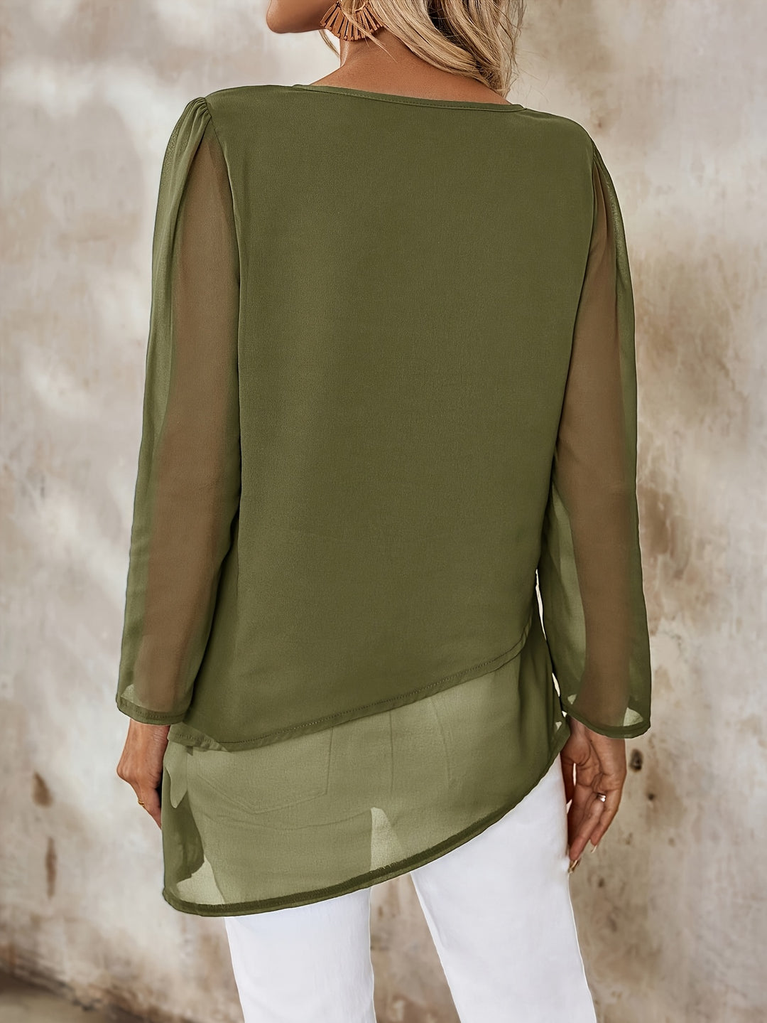 Bridget | Layered Irregular-Hem Blouse