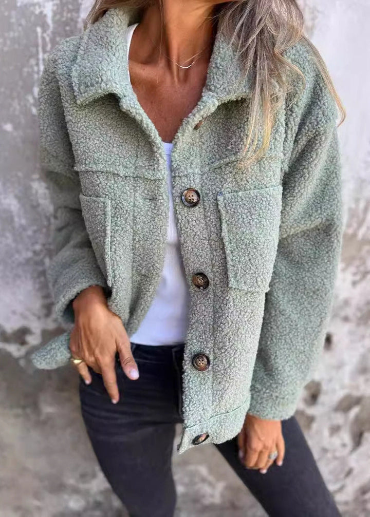 Ella | Soft Button-Up Fleece Jacket