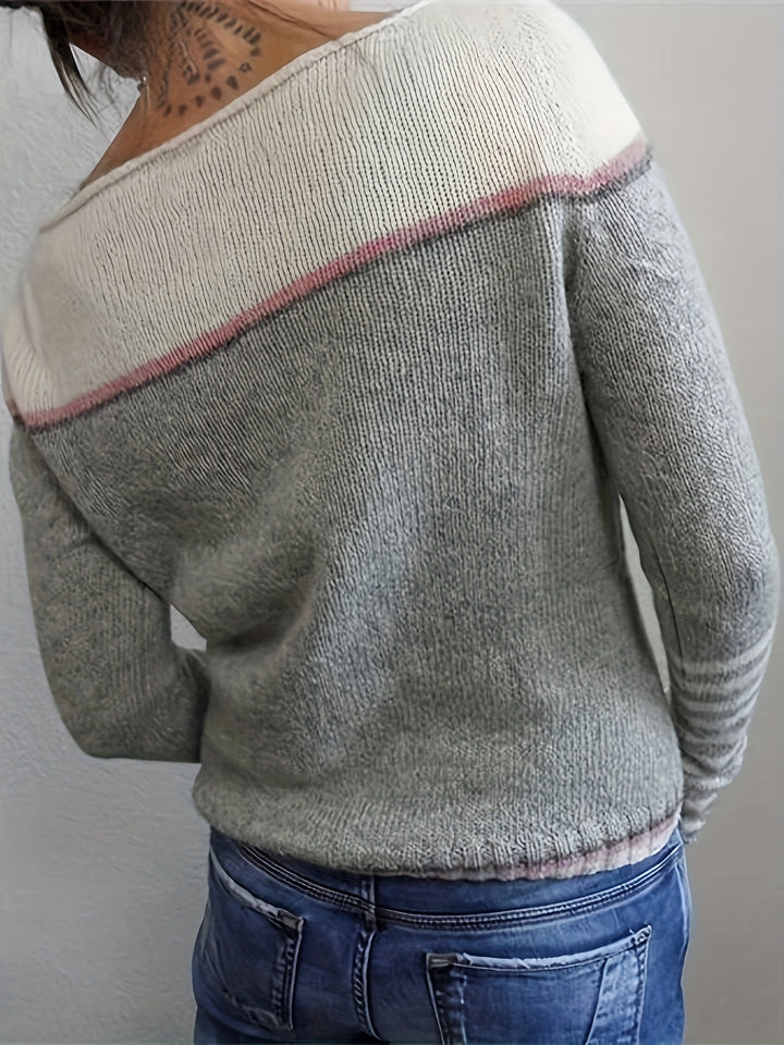 Sabine | Boat-Neck Color-Block Sweater