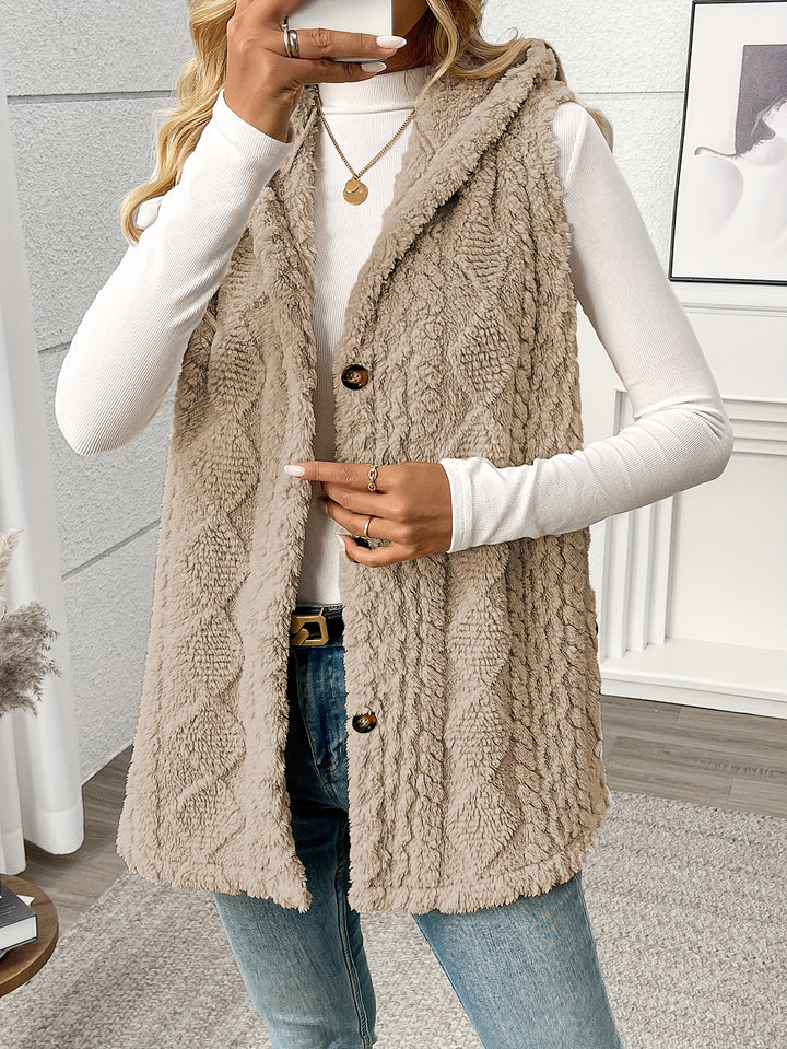 Greta | Cozy Hooded Button-Front Vest