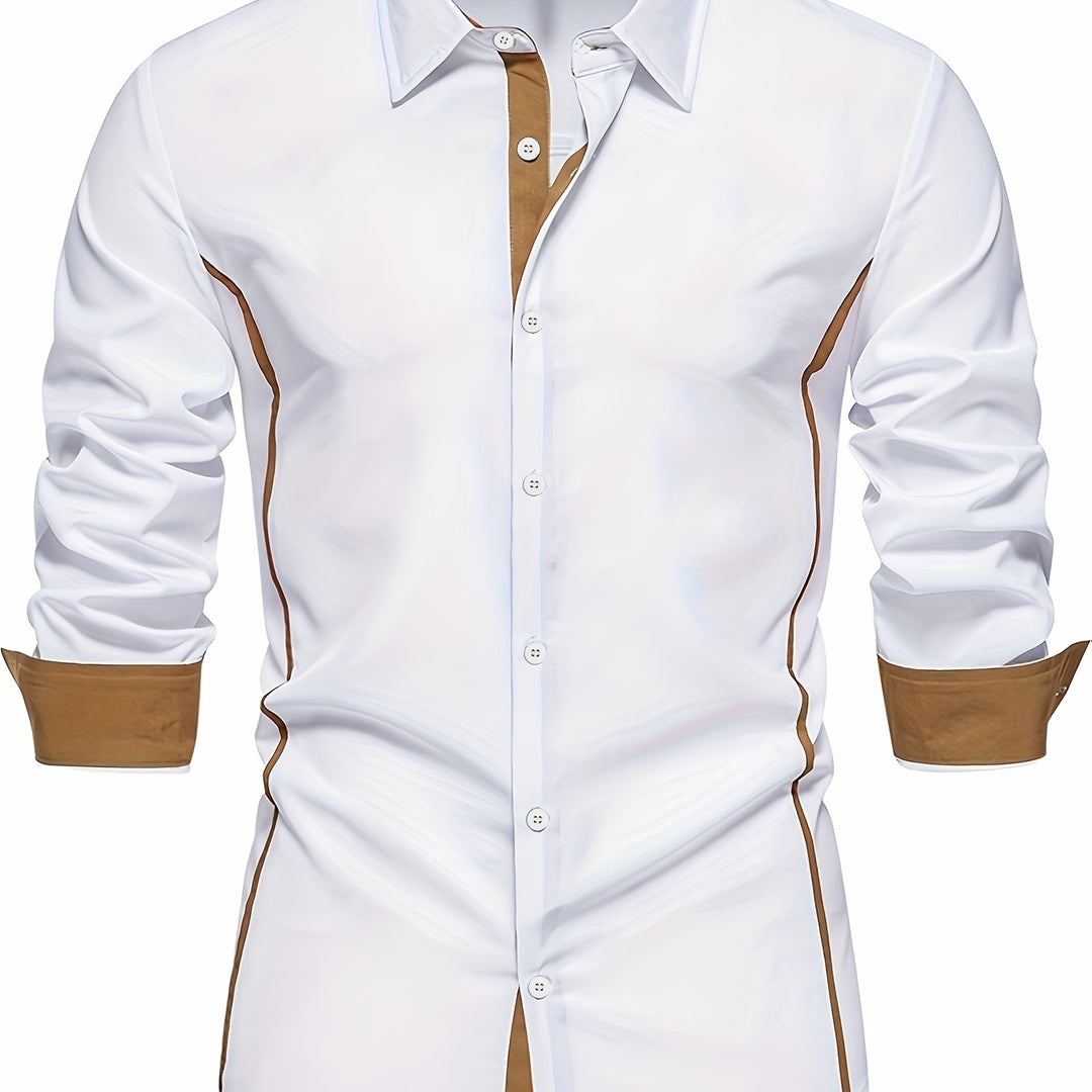 Harlan | Contrast-Trim Button-Up Shirt