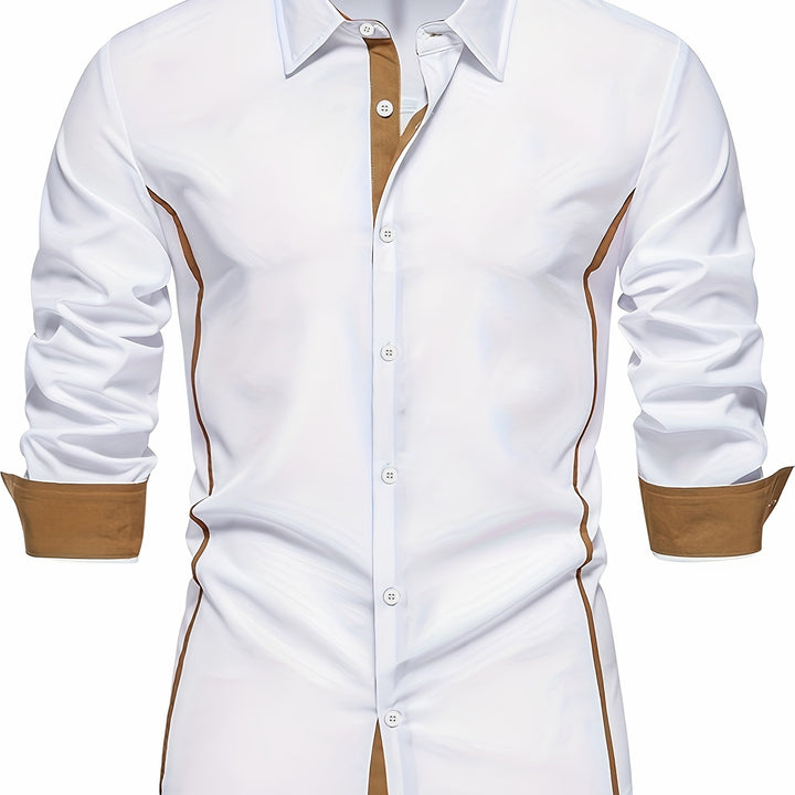 Harlan | Contrast-Trim Button-Up Shirt