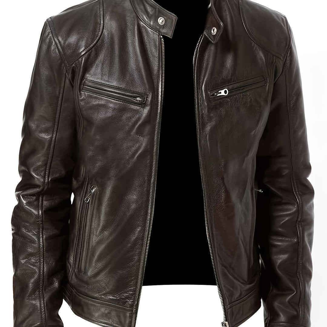 Bruno | Classic Stand-Collar Moto Jacket