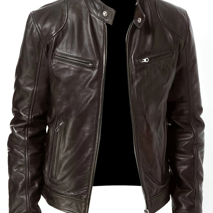 Bruno | Classic Stand-Collar Moto Jacket
