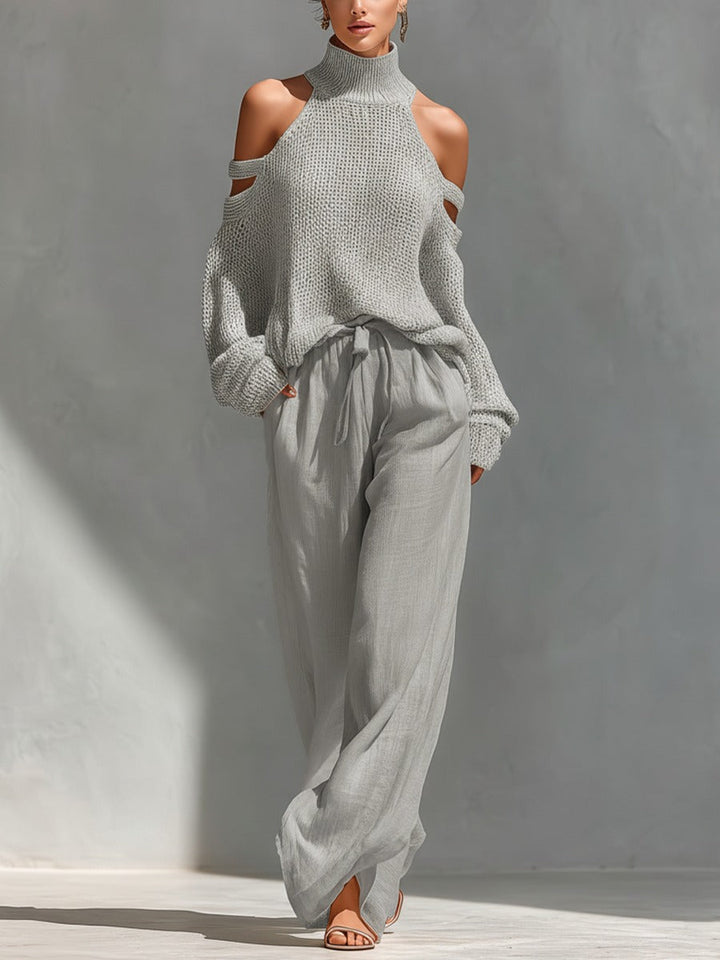Renata | Elegant Cold-Shoulder Two-Piece Set