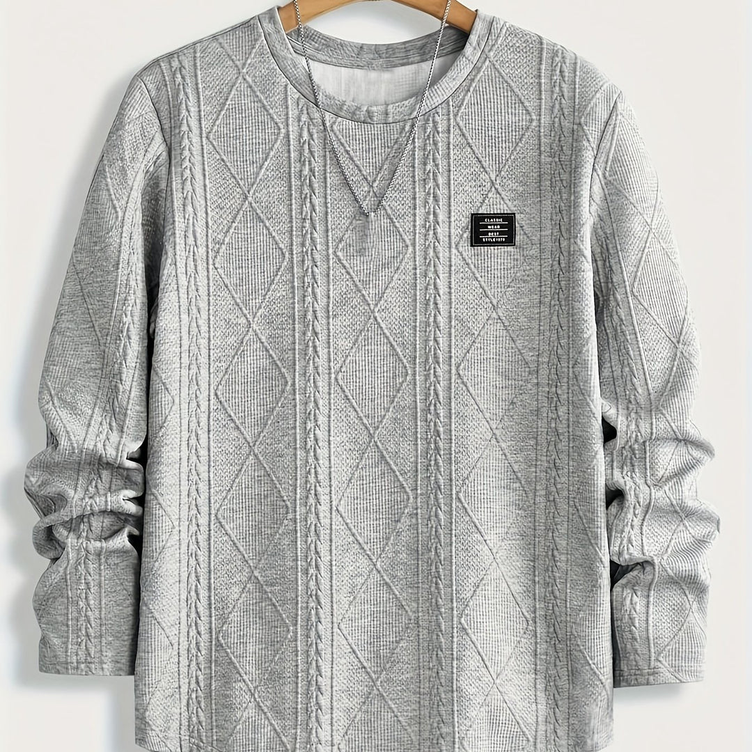 Bryce | Textured Round Neck Long Sleeve Top