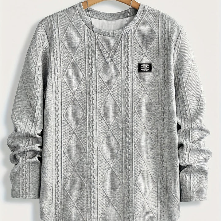 Bryce | Textured Round Neck Long Sleeve Top