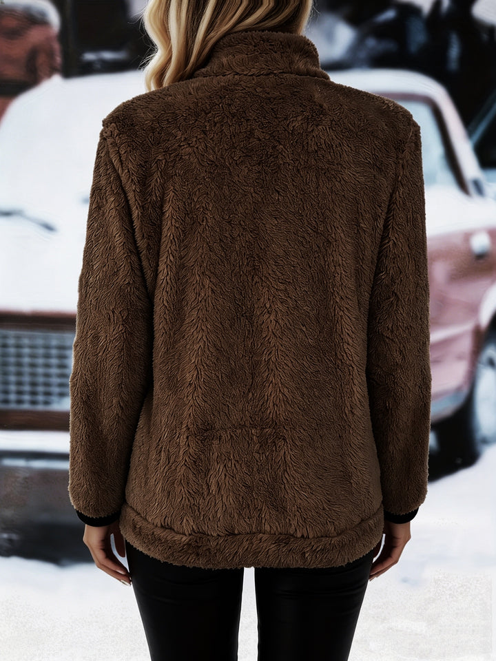 Greta | Cozy Contrast Zip Jacket