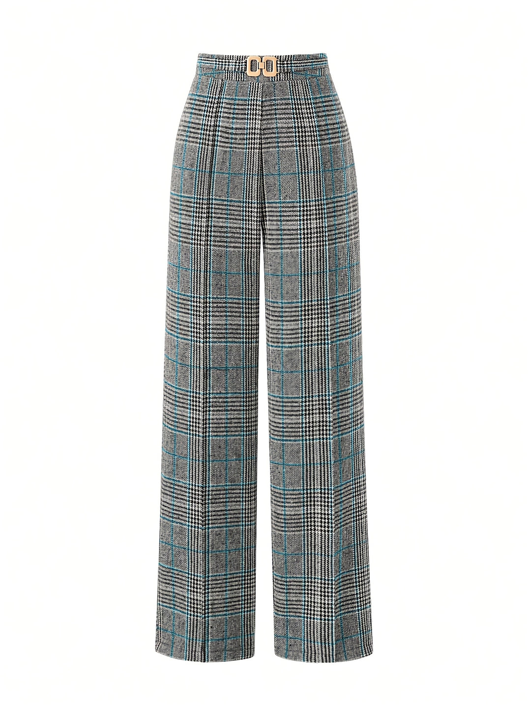 Brooke | Refined Wide-Leg Plaid Trousers