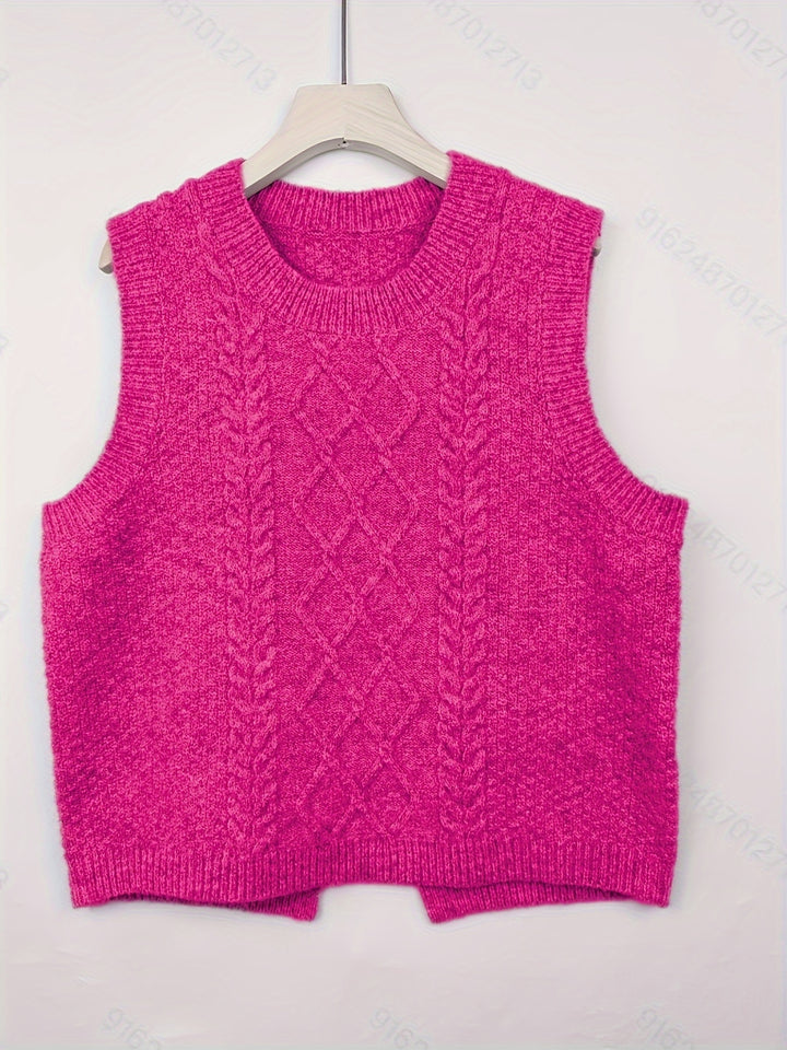 Elaine | Cable-Knit Sleeveless Sweater Vest