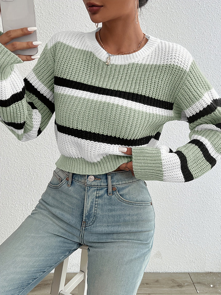 Whitney | Striped Round-Neck Sweater