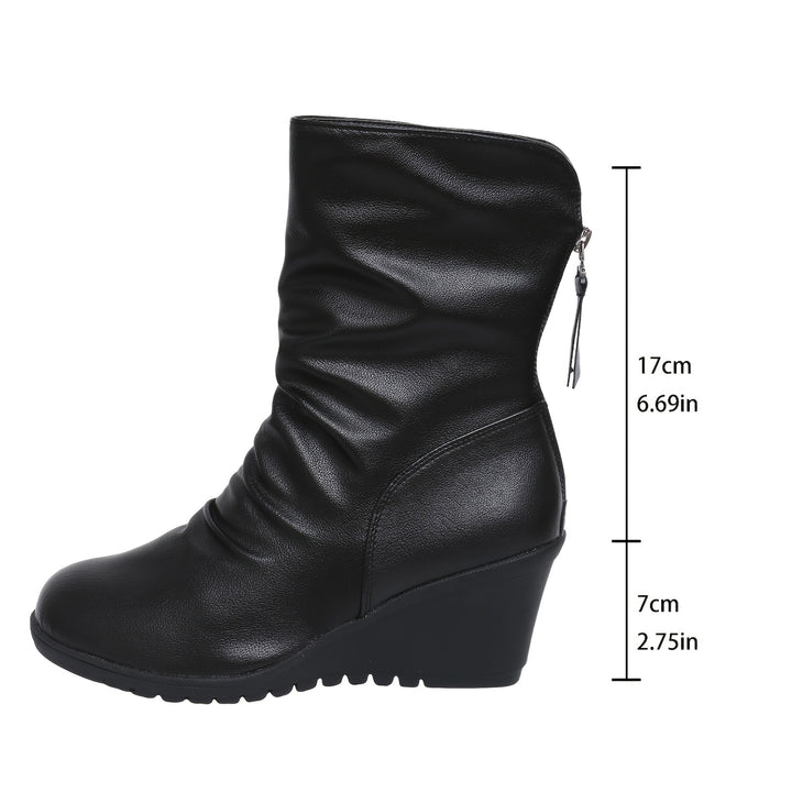 Rowena | Ruched Wedge Boots