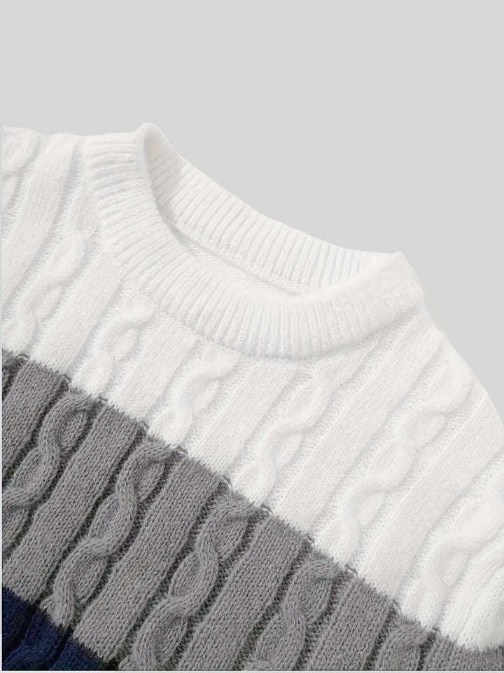Anton | Textured Colour-Block Sweater
