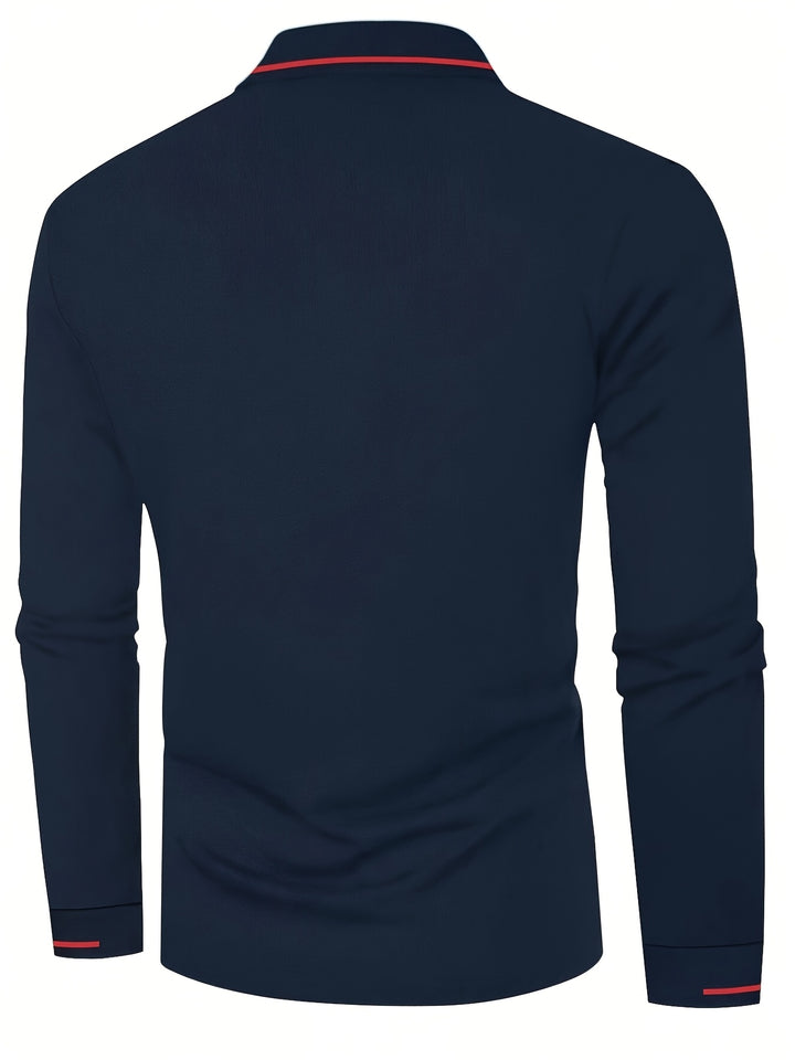 Emerson | Refined Long-Sleeve Polo Shirt
