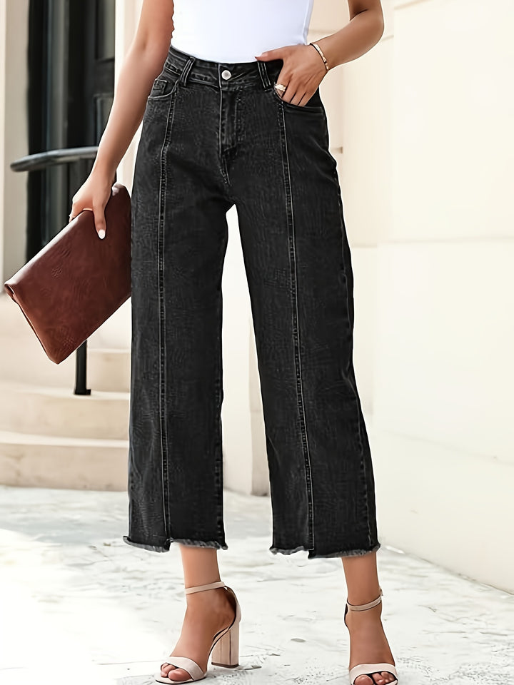 Wren | Cropped Straight-Leg Jeans