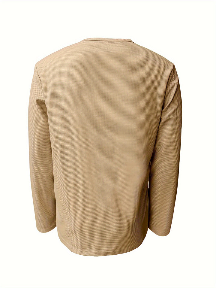 Jonah | Textured Long-Sleeve Henley Shirt