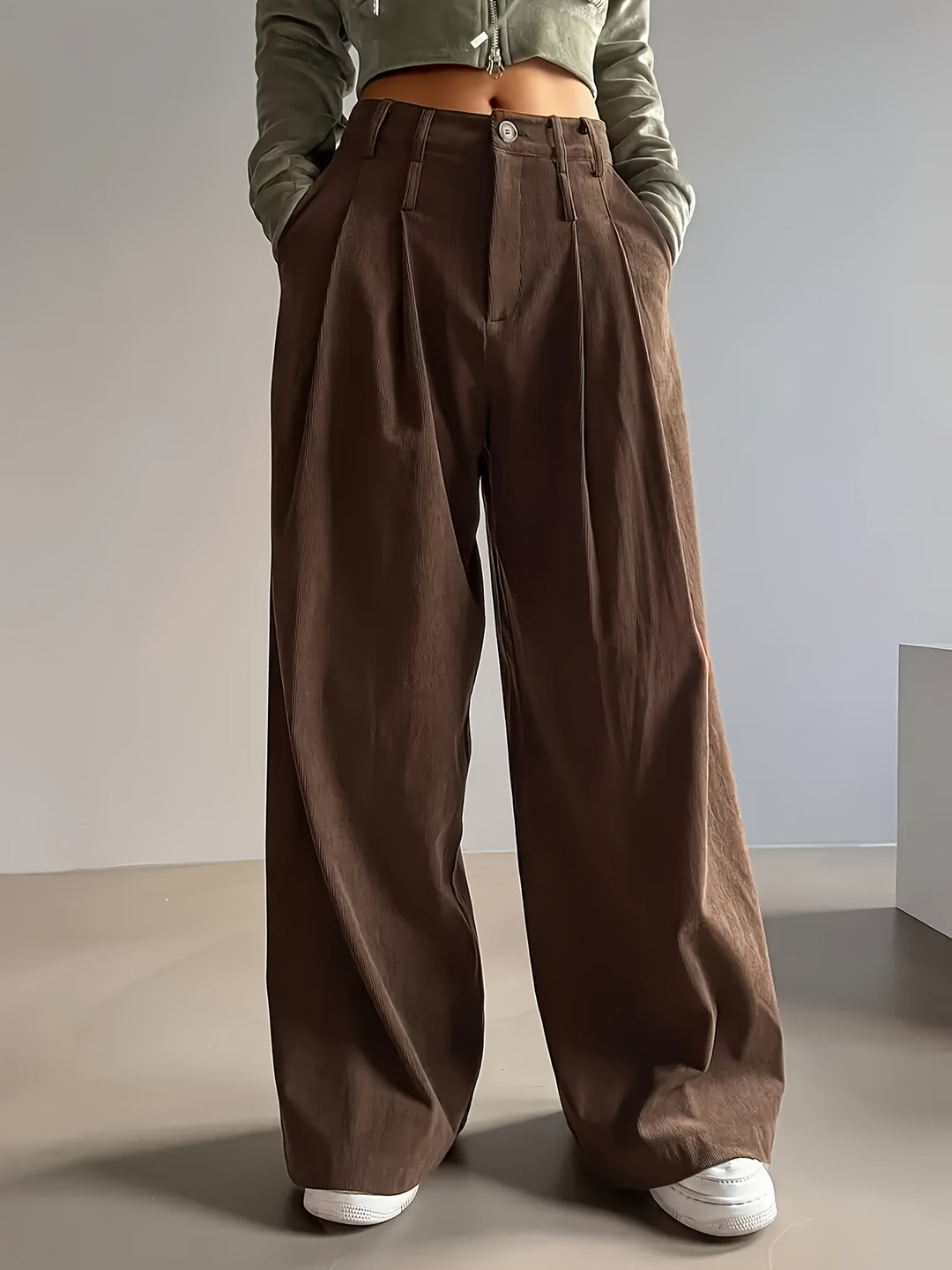 Louisa | Pleated Wide-Leg Trousers