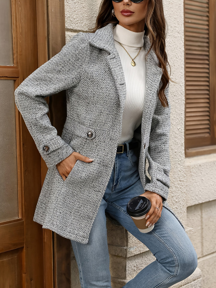 Rebecca | Tailored Herringbone Coat