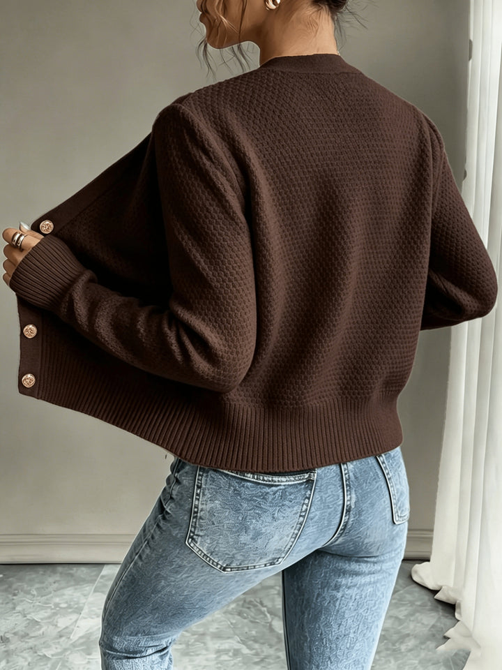 Matilda | Cable-Knit Button-Front Cardigan