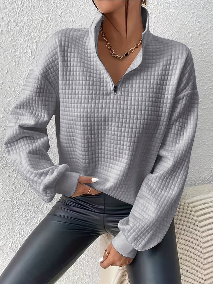 Corinna | Textured Half-Zip Pullover