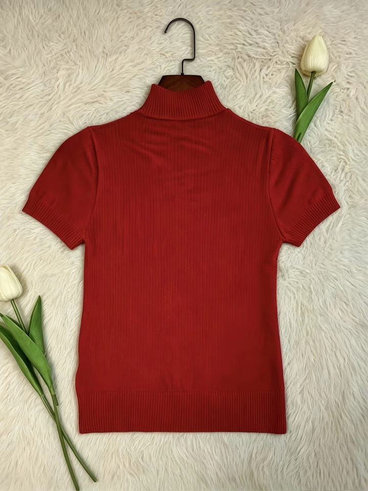 Rowan | Refined Mock-Neck Short Sleeve Top