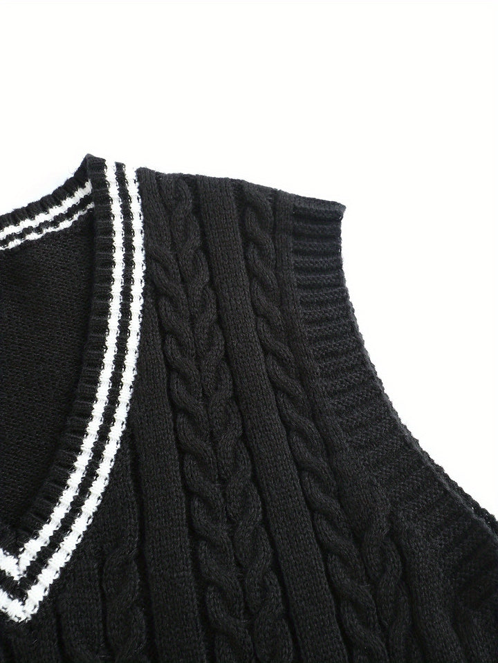 Graham | Cable-Knit V-Neck Vest
