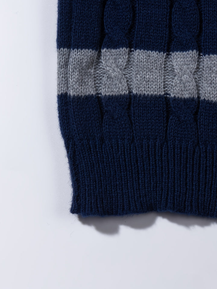 Rory | Colour-Block Cable Knit Sweater