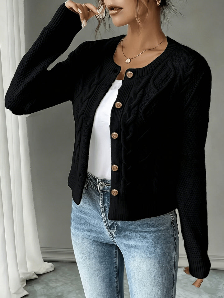 Matilda | Cable-Knit Button-Front Cardigan