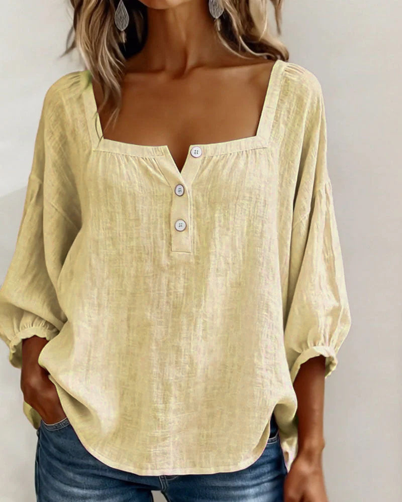 Florence | Relaxed Square-Neck Blouse