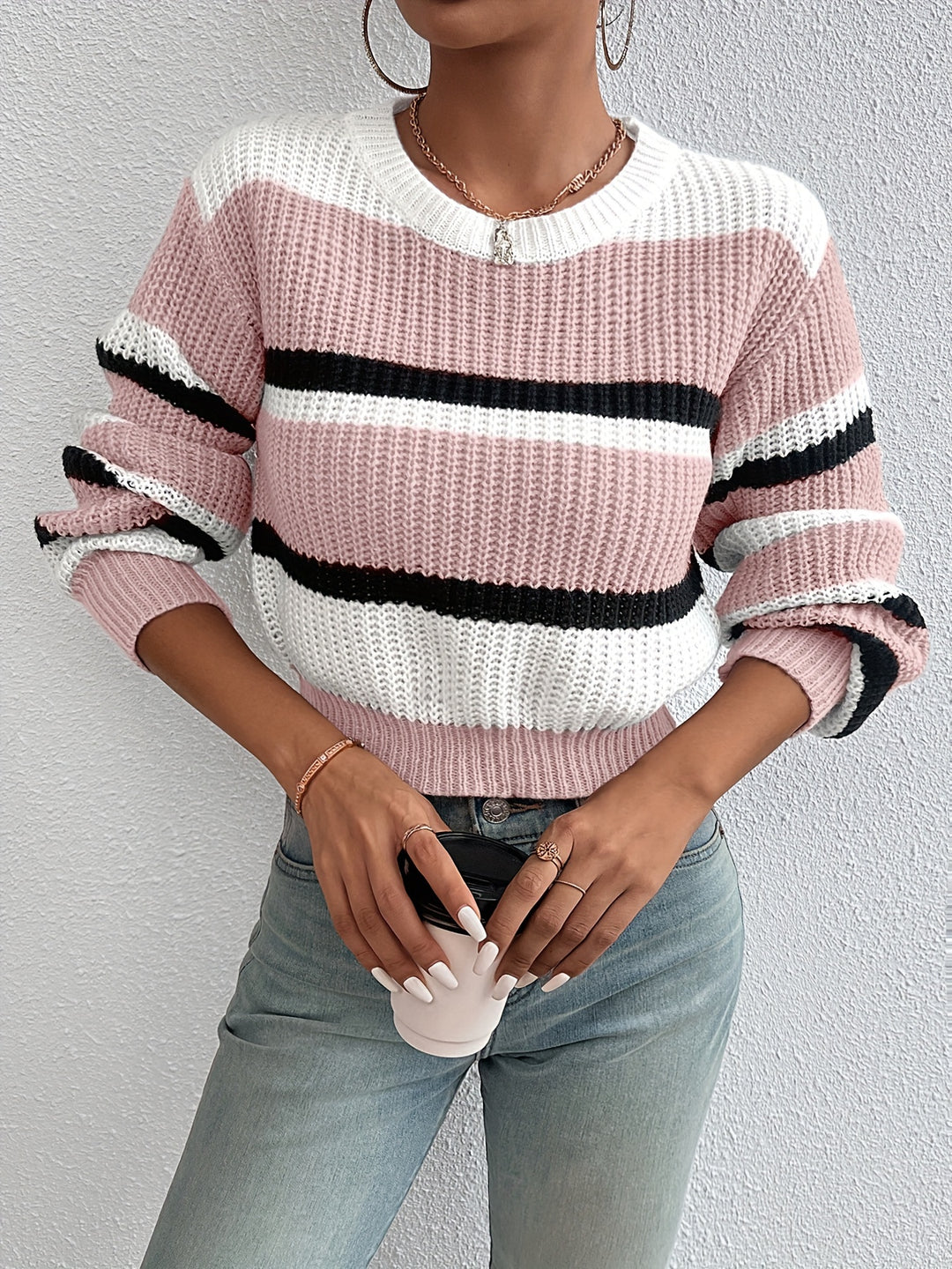 Whitney | Striped Round-Neck Sweater