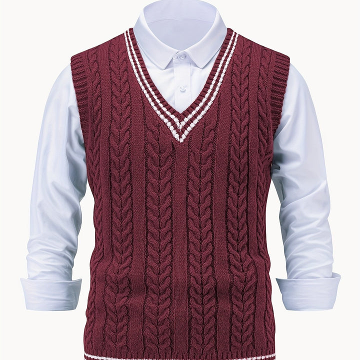 Graham | Cable-Knit V-Neck Vest