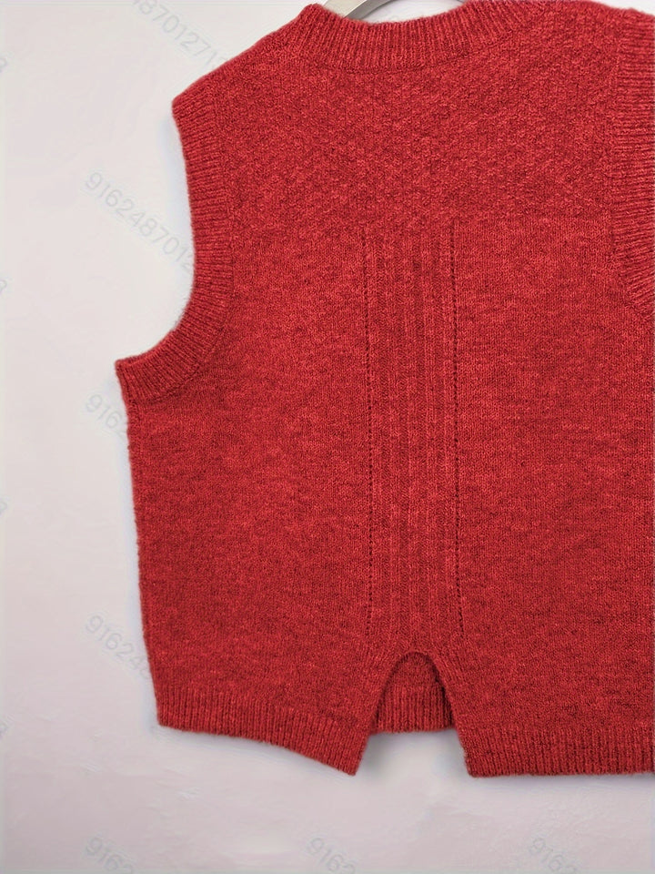 Elaine | Cable-Knit Sleeveless Sweater Vest