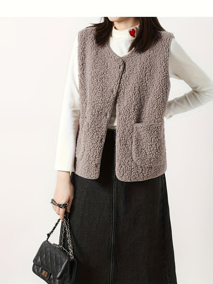 Georgia | Cozy Button-Front Vest