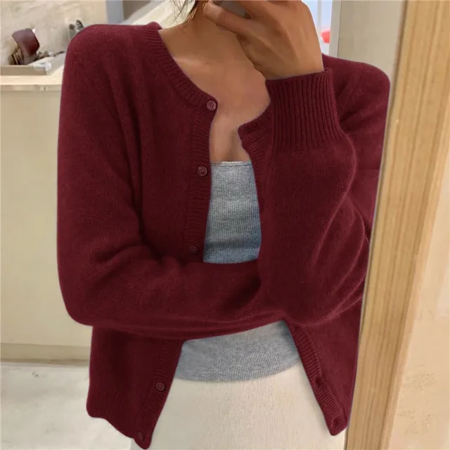 Astrid | Round-Neck Button Cardigan