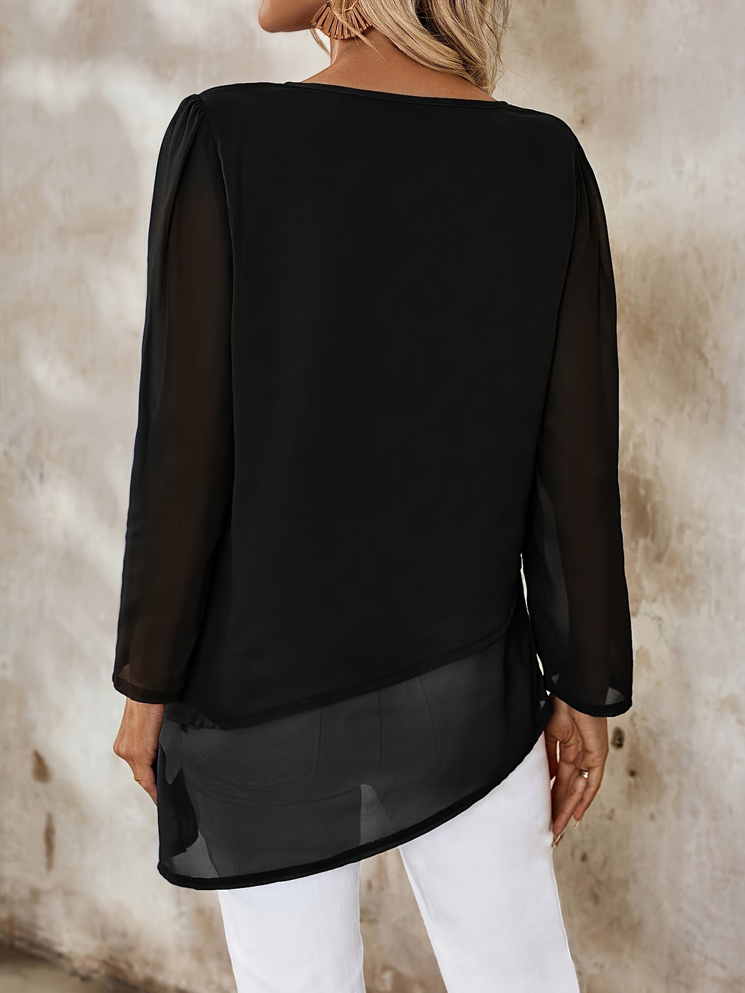 Bridget | Layered Irregular-Hem Blouse