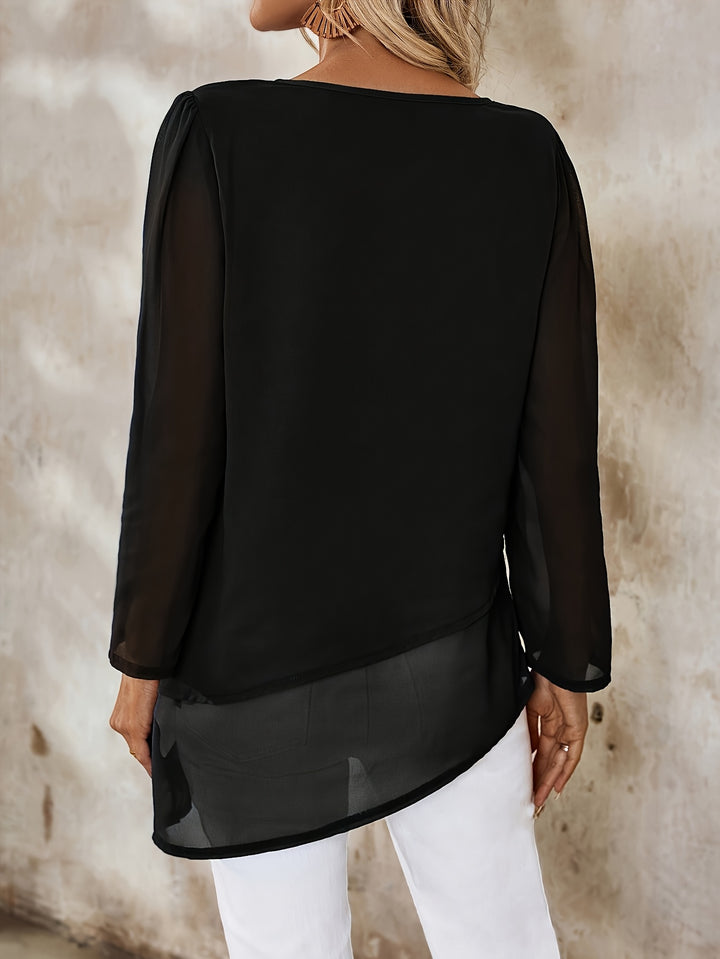 Bridget | Layered Irregular-Hem Blouse