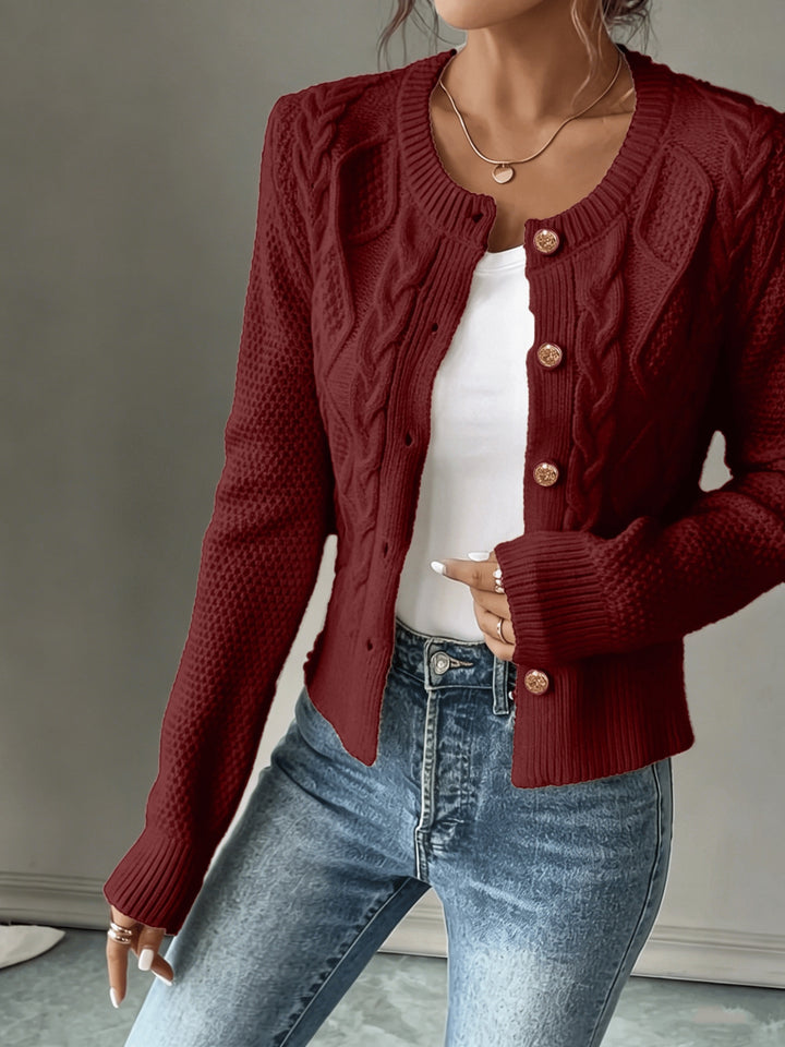Matilda | Cable-Knit Button-Front Cardigan