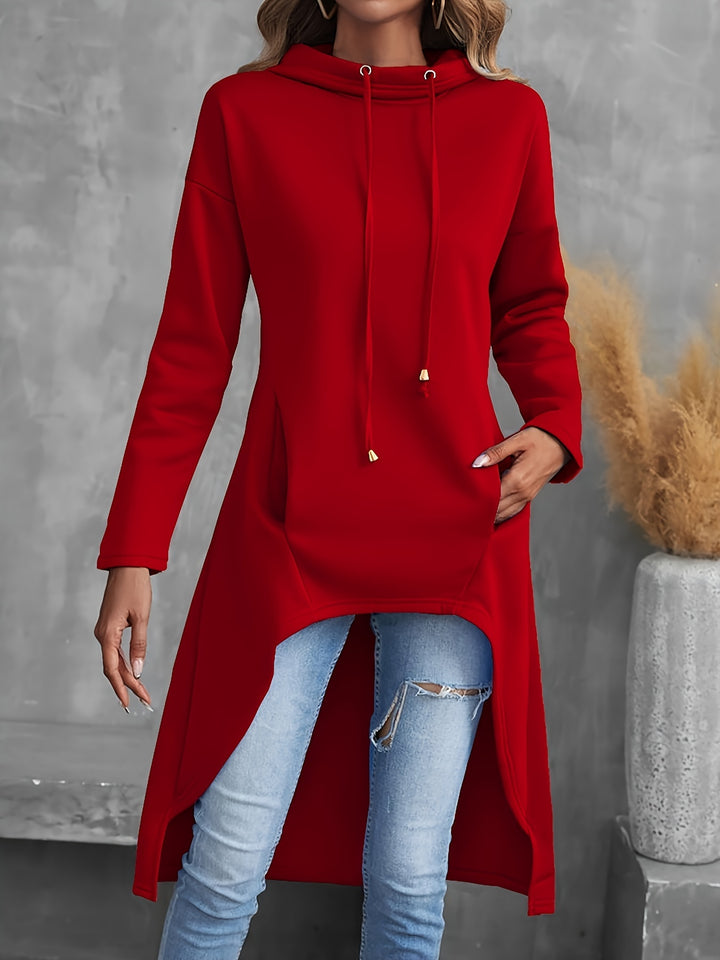 Gwendolyn | High-Low Drawstring Hoodie