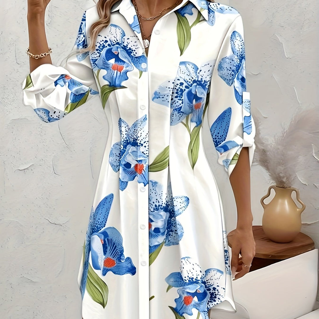 Rosalyn | Floral Button-Front Shirt Dress