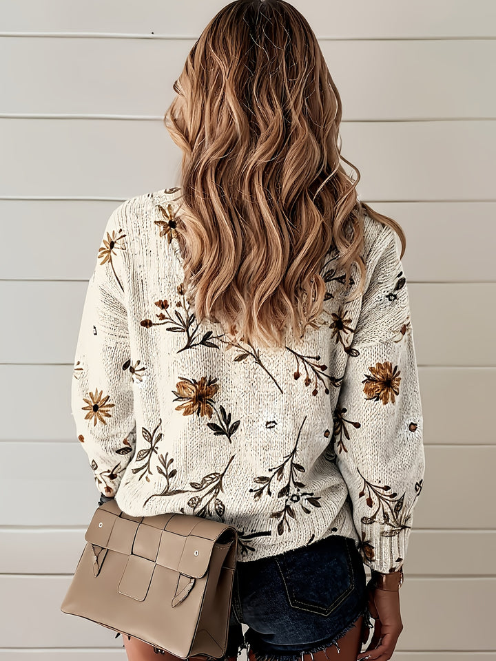 Magnolia | Floral V-Neck Sweater