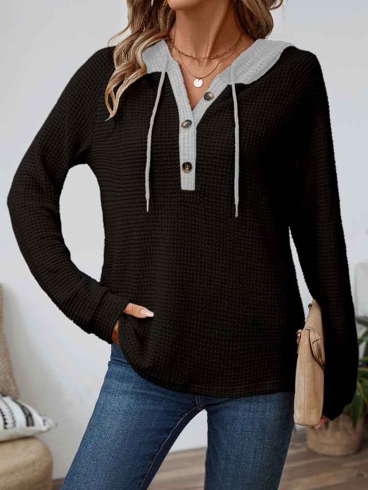 Whitney | Two-Tone Hooded Top