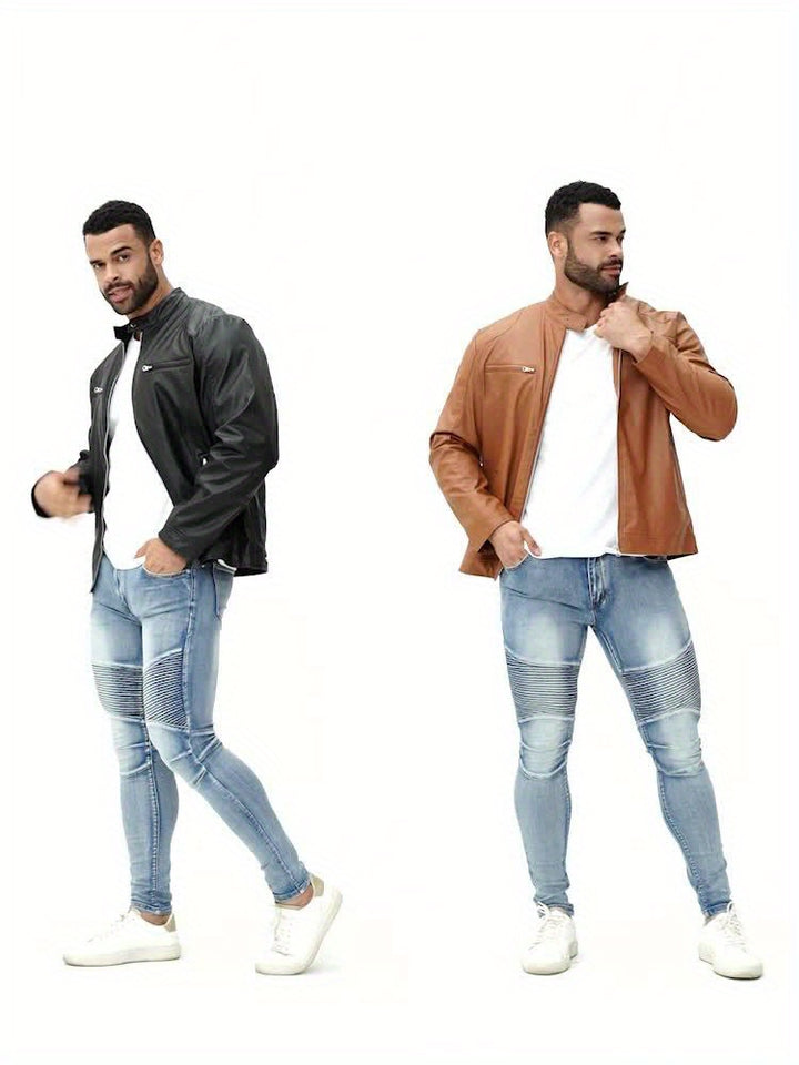 Dominic | Classic Stand-Collar Moto Jacket