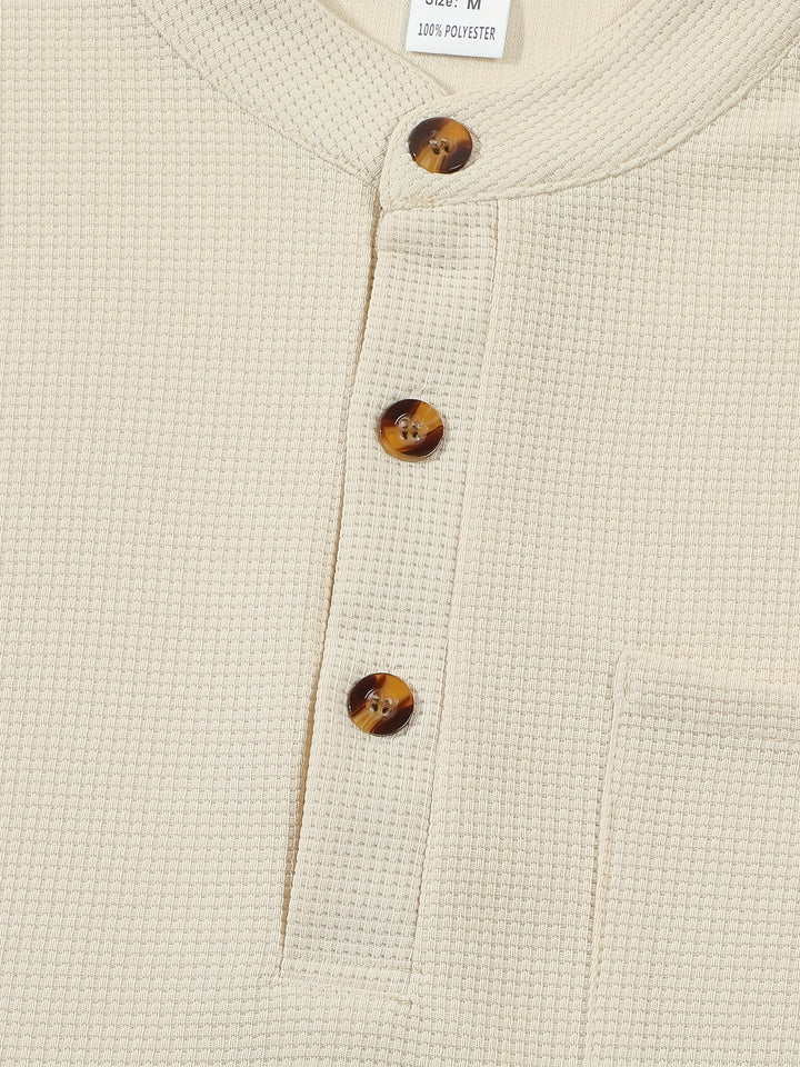 Dominic | Refined Textured Henley Shirt